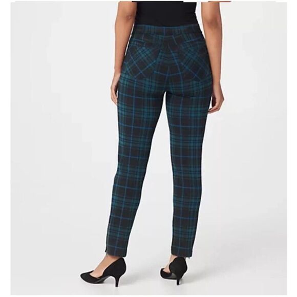 Susan Graver Pants Size MP French Knit Plaid - Picture 2 of 12